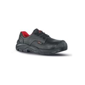 Upower Curly S Calzado de Seguridad - Talla 44 - Empeine Piel Flor, Hidrofugos, AirToe Composite, Antiperforacion, Antideslizante, Suela PU/PU, Proteccion S3S FO SR - Color Negro