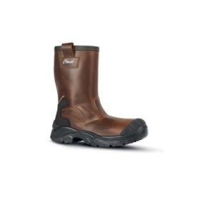 Upower Alaska UK S Calzado de Seguridad Botines - Talla 45 - Empeine Piel Hidrofugo, Forro Lana Ecologica, Puntera AirToe Composite, Antiperforacion, Antideslizante, Proteccion S3S CI FO SR - Color Marron
