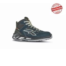 Upower Blaster S ESD Calzado de Seguridad Altos - Talla 47 - Piel Afelpada Perforada, Puntera de Aluminio, Suela Antideslizante, Proteccion S1PS FO SR - Color Azul Marino