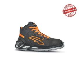 Upower Lord S ESD Calzado de Seguridad Altos - Talla 42 - Piel Nobuck Hidrorepelente, Puntera de Aluminio, Suela Antideslizante, Ligeros, Ergonomicos, Proteccion S3S CI FO SR - Color Gris Oscuro/Naranja