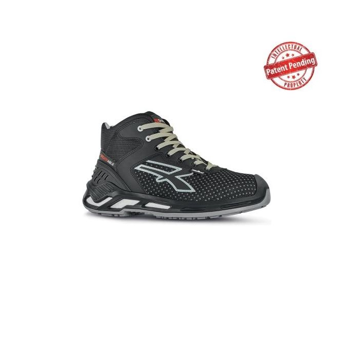 Upower Jacob S ESD Calzado de Seguridad Altos - Talla 40 - Ligeros y Comodos, Resistencia a la Abrasion, Impermeables y Transpirables, Puntera de Aluminio, Suela Antideslizante, Proteccion S3S CI FO SR - Color Negro