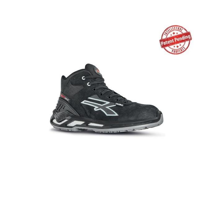 Upower Arden S ESD Calzado de Seguridad Altos - Talla 36 - Piel Nobuck Hidrorepelente, Puntera de Aluminio, Antideslizantes, Suela PU/PU, Proteccion S3S CI FO SR - Color Negro