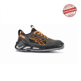 Upower Ryder S ESD Calzado de Seguridad Bajos - Talla 46 - Parte Superior de Nailon Ultraflexible y Gamuza Suave, Puntera de Aluminio, Suela Antideslizante, Proteccion S1PS FO SR - Color Gris/Naranja