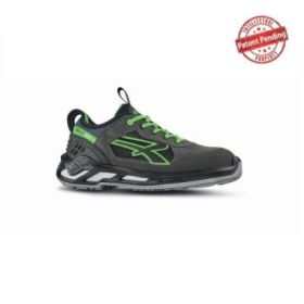 Upower Negan S ESD Calzado de Seguridad Bajos - Talla 39 - Comodidad y Ligereza, Nailon Ultraflexible y Gamuza Suave, Puntera de Aluminio, Suela Antideslizante, Proteccion S1PS FO SR - Color Gris/Verde