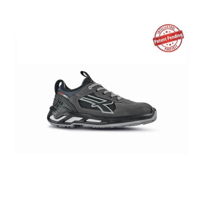 Upower Saber S ESD Calzado de Seguridad Bajos - Talla 41 - Ligeros y Comodos, Nailon Ultraflexible y Gamuza Suave, Puntera de Aluminio, Suela Antideslizante, Proteccion S1PS FO SR - Color Gris