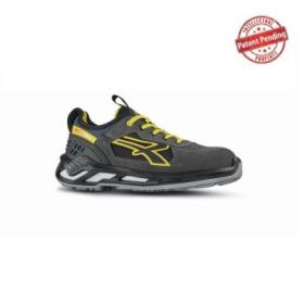 Upower Sniper S ESD Calzado de Seguridad Bajos - Talla 38 - Parte Superior de Nailon Ultraflexible y Gamuza Suave, Puntera de Aluminio, Suela Antideslizante, Proteccion S1PS FO SR - Color Gris/Amarillo
