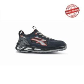 Upower Gang S Es Calzado de Seguridad Bajos - Talla 42 - Parte Superior de Nailon Ultraflexible y Gamuza Suave, Puntera de Aluminio, Suela Antideslizante, Proteccion S1PS FO SR - Color Azul Marino/Gris