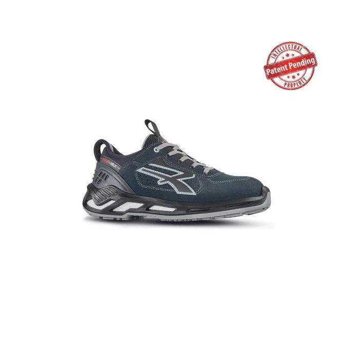 Upower Mason S ESD Calzado de Seguridad Bajos - Talla 38 - Piel Afelpada Perforada, Puntera de Aluminio, Suela Antideslizante, Proteccion S1PS FO SR, Antiarrugas - Color Azul Marino