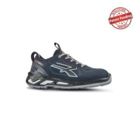 Upower Mason S ESD Calzado de Seguridad Bajos - Talla 39 - Piel Afelpada Perforada, Puntera de Aluminio, Suela Antideslizante, Proteccion S1PS FO SR, Antiarrugas - Color Azul Marino