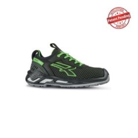 Upower Bryan S ESD Calzado de Seguridad Bajos - Talla 44 - Resistencia a la Abrasion, Impermeables y Transpirables, Puntera de Aluminio, Suela Antideslizante, Proteccion S3S CI FO SR - Color Negro/Verde