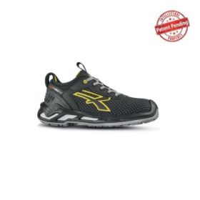 Upower Sven S ESD Calzado de Seguridad Bajos - Talla 38 - Resistencia a la Abrasion, Impermeables, Transpirables, Puntera de Aluminio, Suela Antideslizante, Proteccion S3S CI FO SR - Color Negro Amarillo