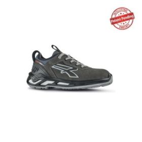 Upower Byron S ESD Calzado de Seguridad Bajos - Talla 47 - Piel Nobuck Hidrorepelente, Collarin Lycra, Escudo Anti-Impactos, Puntera Aluminio, Suela Antideslizante, Proteccion S3S CI FO SR - Color Gris Oscuro