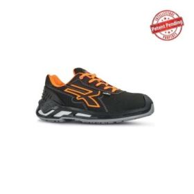 Upower Project S ESD Calzado de Seguridad Bajos - Talla 44 - Hidrorepelentes, Transpirables, Escudo Anti-Impactos, Puntera de Aluminio, Suela Antideslizante, Proteccion S3S CI FO SR - Color Negro/Naranja
