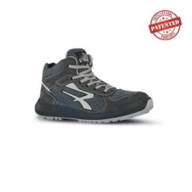 Upower Dexter S ESD Calzado de Seguridad Ligeros - Talla 44 - Parte Superior de Nailon Ultraflexible y Gamuza Suave, Puntera de Aluminio, Antiarrugas, Antideslizante, Suela PU/PU High Rebound, Proteccion S1PS FO SR - Color Gris