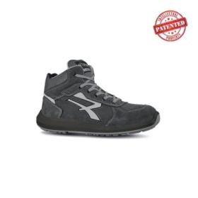 Upower Merak S ESD Calzado de Seguridad Altos - Talla 46 - Cuero Nubuck Resistente al Agua, Puntera de Aluminio, Suela PU/PU High Rebound, Antiarrugas, Hidrofugos, Antideslizantes, Proteccion S3S CI FO SR - Color Gris Oscuro