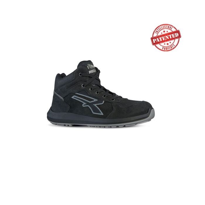 Upower Nek S ESD Calzado de Seguridad Altos - Talla 40 - Cuero Nubuck Resistente, Puntera de Aluminio, Hidrofugos, Antiarrugas, Antideslizantes, Suela PU/PU High Rebound, Proteccion S3S CI FO SR - Color Negro