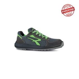Upower Gemini S ESD Calzado de Seguridad Bajos - Talla 41 - Puntera de Aluminio, Suela Antideslizante, Nailon Ultraflexible, Gamuza Suave, Proteccion S1PS FO SR - Color Gris/Verde