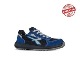 Upower Sky S ESD Calzado de Seguridad Bajos - Talla 40 - Puntera de Aluminio, Suela Antideslizante, Nailon Ultraflexible, Gamuza Suave, Proteccion S1PS FO SR - Color Azul/Negro