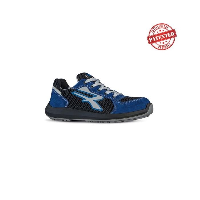 Upower Sky S ESD Calzado de Seguridad Bajos - Talla 45 - Puntera de Aluminio, Suela Antideslizante, Nailon Ultraflexible, Gamuza Suave, Proteccion S1PS FO SR - Color Azul/Negro