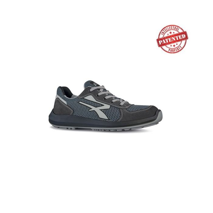 Upower Draco S ESD Calzado de Seguridad Bajos - Talla 38 - Puntera de Aluminio, Suela Antideslizante, Nailon Ultraflexible, Gamuza Suave, Proteccion S1PS FO SR - Color Gris