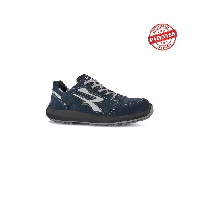 Upower Nash S ESD Calzado de Seguridad Bajos - Talla 37 - Gamuza Perforada, Puntera de Aluminio, Antideslizante, Suela PU/PU High Rebound, Proteccion S1PS FO SR - Color Azul Oscuro