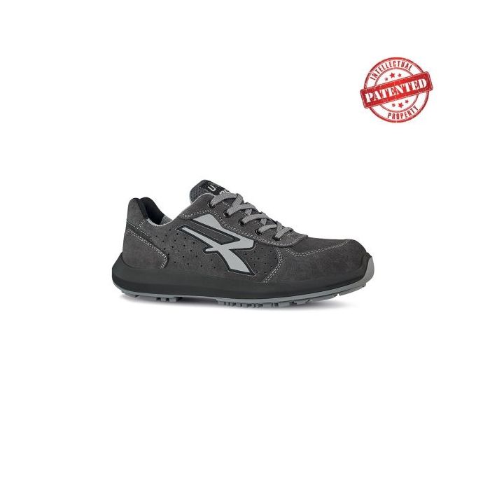 Upower Rigel S ESD Calzado de Seguridad Bajos - Talla 36 - Gamuza Perforada, Puntera de Aluminio, Antideslizante, Suela PU/PU High Rebound, Proteccion S1PS FO SR - Color Gris Oscuro