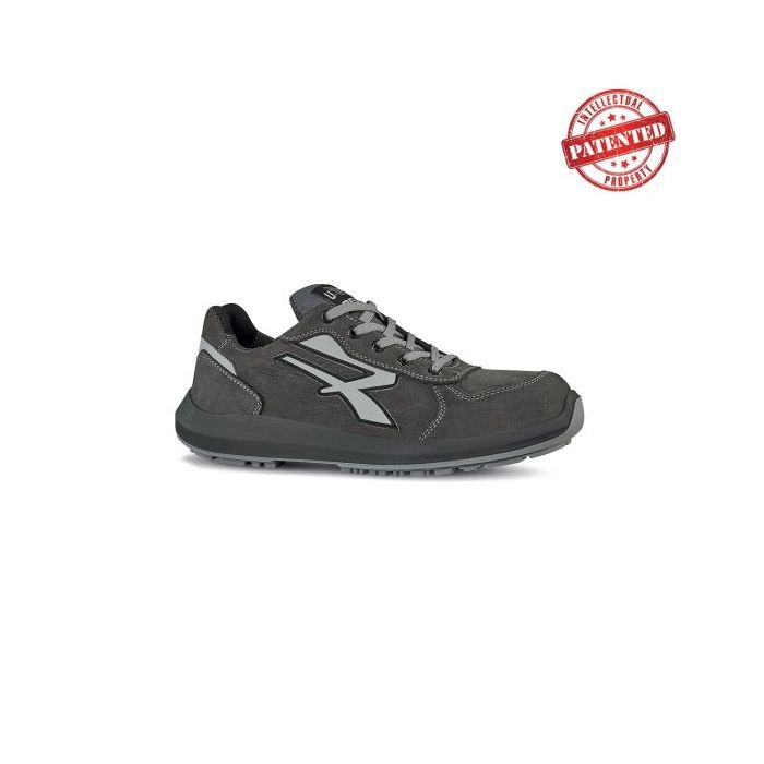 Upower Avion S ESD Calzado de Seguridad Altos - Talla 35 - Cuero Nubuck Resistente, Puntera de Aluminio, Hidrofugos, Antiarrugas, Antideslizantes, Suela PU/PU High Rebound, Proteccion S3S CI FO SR - Color Gris Oscuro