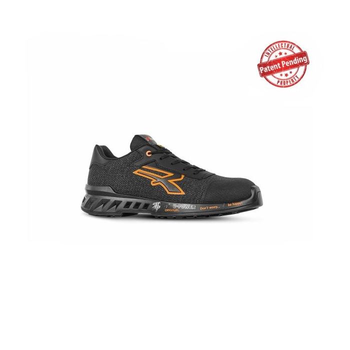Upower Bruce S ESD Calzado de Seguridad Super Ligeros - Talla 44 - Nylon Transpirable, Proteccion Anti-Abrasion, Suela Antideslizante, Anti-Perforacion, Puntera AirToe Aluminium, S1PS FO SR - Color Gris/Naranja