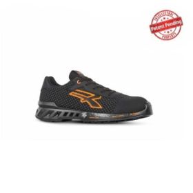 Upower Peter S ESD Calzado de Seguridad Bajos - Talla 41 - Proteccion Puntera Anti-Abrasion, Suela Antideslizante Antiaceite, Puntera AirToe Aluminium, Plantilla Antiperforacion, Clase S3S CI FO SR - Color Negro/Naranja