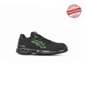 Upower Steve S ESD Calzado de Seguridad Bajos - Talla 44 - Proteccion Puntera Anti-Abrasion, Suela Ultraligera Antideslizante, Plantilla Antiperforacion, Transpirables, Clase S3S CI FO SR - Color Negro/Verde