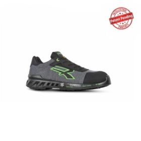 Upower Mike S ESD Calzado de Seguridad Ligeros y Transpirables - Talla 43 - Suela Antideslizante y Antiestatica, Puntera AirToe Aluminium, Plantilla Antiperforacion Ultraligera, Proteccion S1PS FO SR - Color Gris/Verde