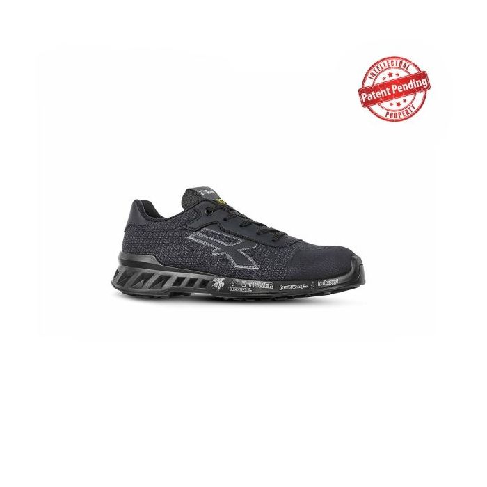Upower Scott S ESD Calzado de Seguridad Bajos - Talla 47 - Nylon Ultra-Transpirable, Pelicula Anti-Abrasion, Suela Antideslizante, Puntera AirToe Aluminio, Plantilla Antiperforacion, Proteccion S1PS FO SR - Color Gris Oscuro
