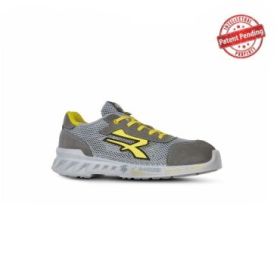 Upower Tony S ESD Calzado de Seguridad Transpirables y Ultraligeros - Talla 41 - Parte Superior Airnet, Suave Piel Serraje, Antideslizante, Plantilla Antiperforacion, Puntera AirToe, Proteccion S1PS FO SR - Color Gris Claro /Amarillo