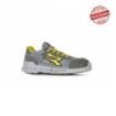 Upower Tony S ESD Calzado de Seguridad Transpirables y Ultraligeros - Talla 48 - Parte Superior Airnet, Suave Piel Serraje, Antideslizante, Plantilla Antiperforacion, Puntera AirToe, Proteccion S1PS FO SR - Color Gris Claro /Amarillo