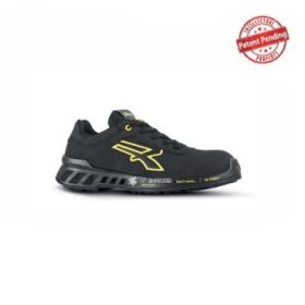 Upower Bart S ESD Calzado de Seguridad Ultraligero - Talla 41 - Empeine Hidrorrepelente, Puntera AirToe Aluminium, Suela Antideslizante, Plantilla Antiperforante, Proteccion CI - Color Negro/Amarillo