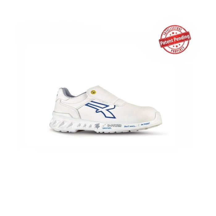 Upower Alan O ESD Calzado de Seguridad Ultraligeros - Talla 35 - Empeine Hidrorrepelente, Suela Antideslizante, Puntera AirToe Aluminium, Plantilla Antibacteriana, Proteccion S2 FO SR - Color Blanco