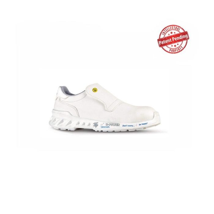 Upower Liam O ESD Calzado de Seguridad - Talla 42 - Comodidad y Ligereza, Empeine Hidrorrepelente, Suela Antiabrasion y Antiaceite, Plantilla Anatomica Antibacteriana, Puntera AirToe Aluminium, Proteccion S2 FO SR - Color Blanco