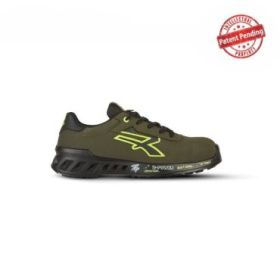 Upower Ryan S ESD Calzado de Seguridad Bajos - Talla 36 - Proteccion Contra Frio, Empeine Microfibra Hidrorrepelente, Suela PU Ultraligera, Antideslizante, Puntera AirToe Aluminium - Color Verde Oliva/Amarillo