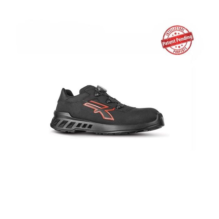 Upower Caesar S ESD Calzado de Seguridad - Talla 36 - Antideslizantes, Anti-Perforacion, Puntera AirToe Aluminium, Suela Ultraligera, Proteccion Contra el Frio - Color Negro/Rojo