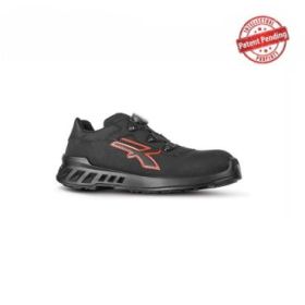 Upower Caesar S ESD Calzado de Seguridad - Talla 43 - Antideslizantes, Resistencia al Agua y Aceite, Anti-Perforacion, Proteccion Contra el Frio, Suela Ultraligera - Color Negro/Rojo