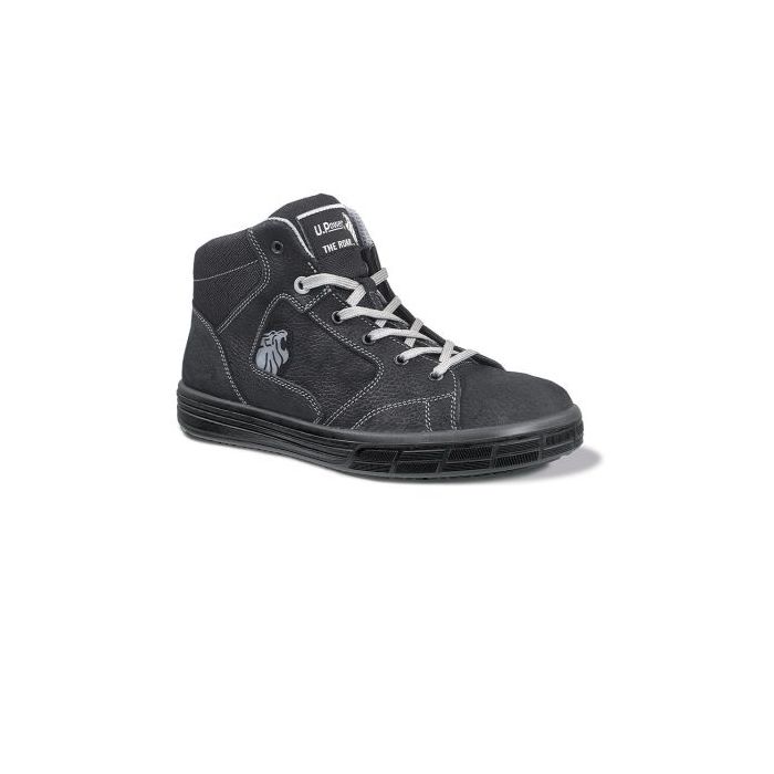 Upower Lion S Calzado de Seguridad Altos - Talla 36 - Cuero Nubuck Natural Hidrofugo, Puntal de Aluminio Antipinchazos, Suelas Antideslizantes, Proteccion S3S FO SR - Color Gris Oscuro
