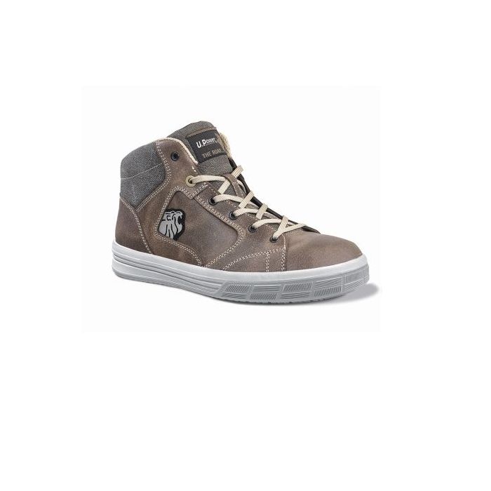 Upower Safari S Calzado de Seguridad Altos - Talla 44 - Empeine en Piel Engrasada, Extra Suave e Hidrofugo, Puntera de Aluminio, Suelas Antideslizantes, Proteccion S3S FO SR - Color Marron