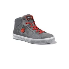 Upower Predator S Calzado de Seguridad Altos - Talla 38 - Empeine Piel Engrasada Hidrofuga, Puntal Aluminio Resistente, Suelas Antideslizantes PU/PU, Proteccion S3S FO SR - Color Gris