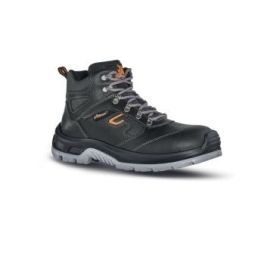 Upower Premiere L Botines de Seguridad - Talla 46 - Empeine Piel Hidrofuga, Inserciones Transpirables, Puntal Composite, Antiperforacion, Antideslizante, Proteccion S3 FO SR - Color Negro