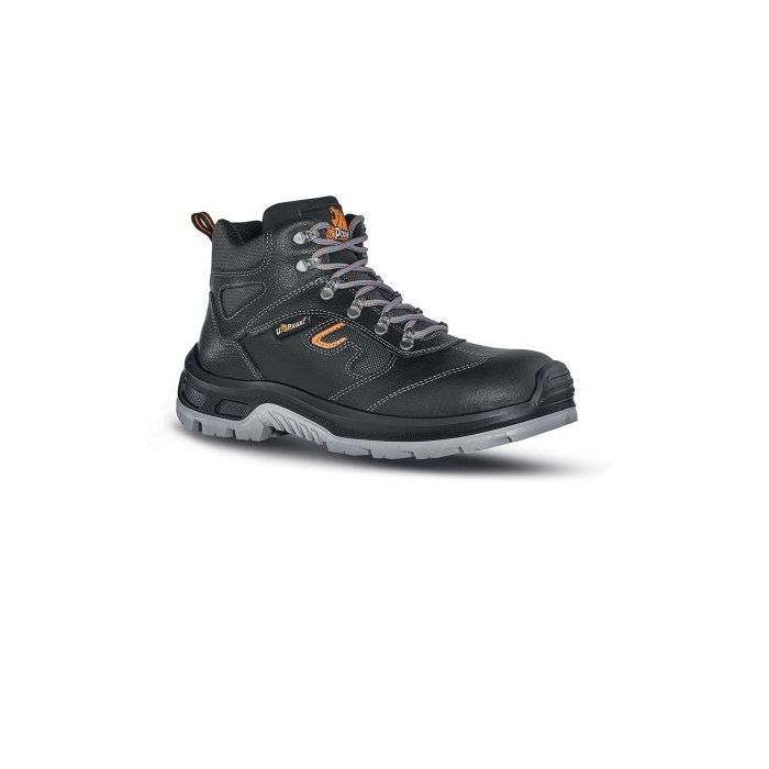 Upower Premiere L Botines de Seguridad - Talla 46 - Empeine Piel Hidrofuga, Inserciones Transpirables, Puntal Composite, Antiperforacion, Antideslizante, Proteccion S3 FO SR - Color Negro