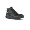 Upower Bulls L Calzado de Seguridad Altos - Talla 46 - Empeine Piel Grana Mina Hidrofugo, Puntal Composite, Hoja Acero Ergonomico, Antiperforacion, Antideslizante, Suela PU/VIBRAM, Proteccion S3 HI HRO FO SR - Color Negro
