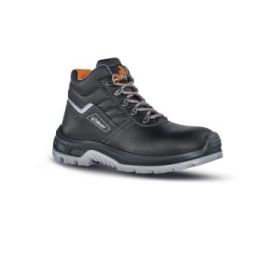 Upower Innovation RS L Botines de Seguridad - Talla 39 - Empeine Piel Hidrofugo, Puntal Composite, Antiperforacion, Suela Antideslizante, Proteccion S3 FO SR - Color Negro