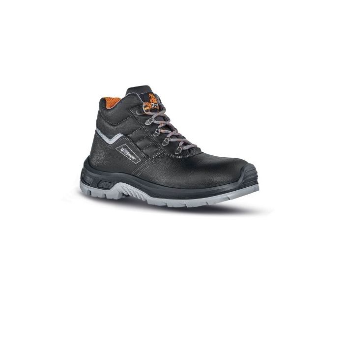 Upower Innovation RS L Botines de Seguridad - Talla 46 - Empeine Piel Hidrofuga, Puntal Composite, Antiperforacion, Suela Antideslizante, Proteccion S3 FO SR - Color Negro