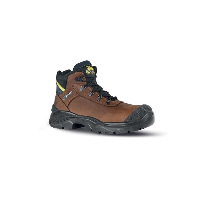 Upower Latitude RS L Calzado de Seguridad Botines - Talla 38 - Empeine Piel Pull-Up Hidrofugo, Toe Tapa Poliuretano, Puntal Composite, Antiperforacion, Antideslizante, Proteccion S3 FO SR - Color Marron