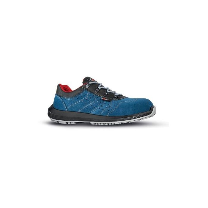Upower Curtiss O Calzado de Seguridad Bajos - Talla 40 - Empeine Gamuza Perforada, Puntal Composite, Suela Antideslizante PU/PU, Proteccion S1 FO SR, Estructura Ergonomica - Color Azul